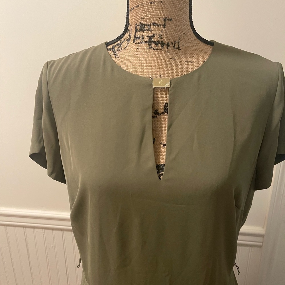 Lauren‎ Ralph Lauren NWT dress color olive size 12 - Picture 2 of 5